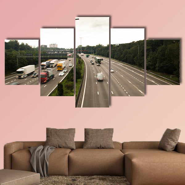 The highway ring around Antwerp in Belgium multi panel canvas wall art