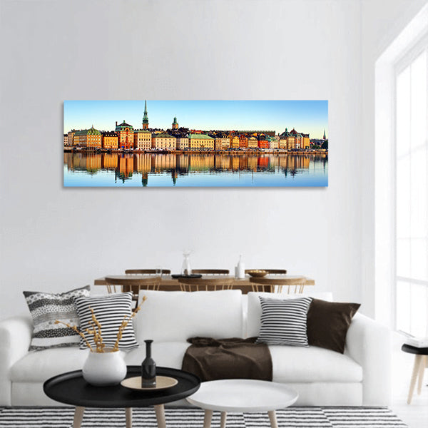 Stockholm city panoramic canvas wall art