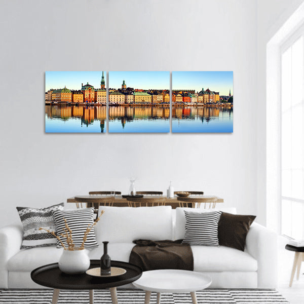 Stockholm city panoramic canvas wall art