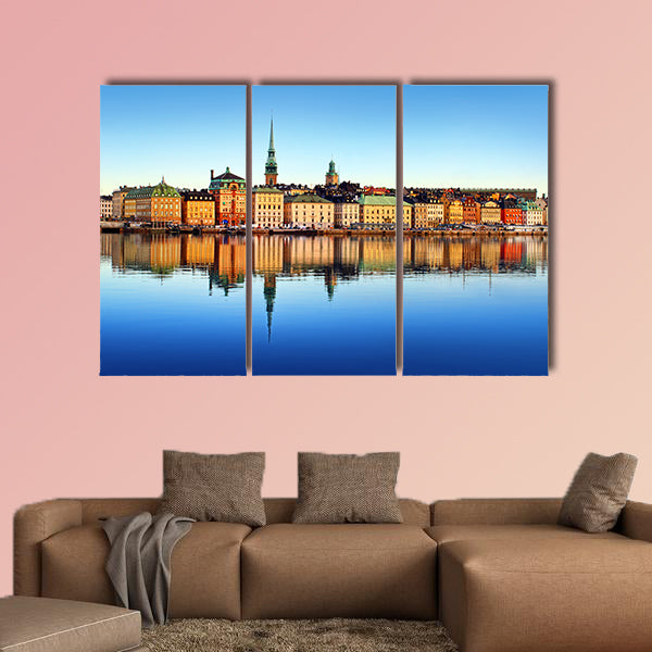 Stockholm city multi panel canvas wall art
