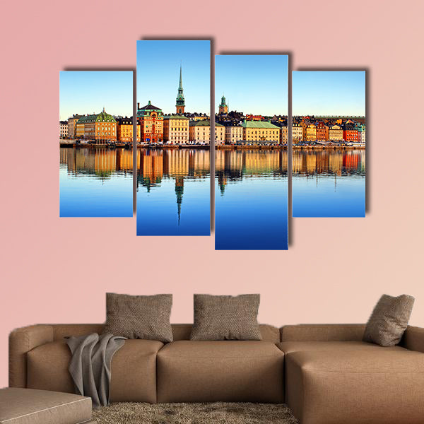 Stockholm city multi panel canvas wall art