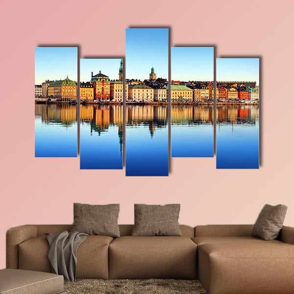 Stockholm city multi panel canvas wall art