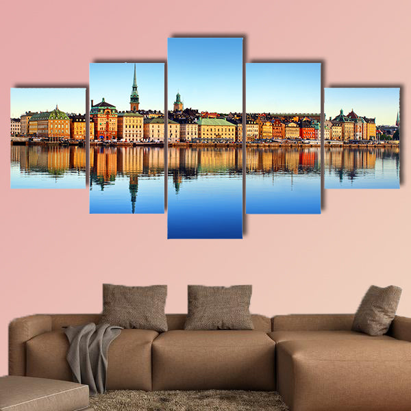 Stockholm city multi panel canvas wall art