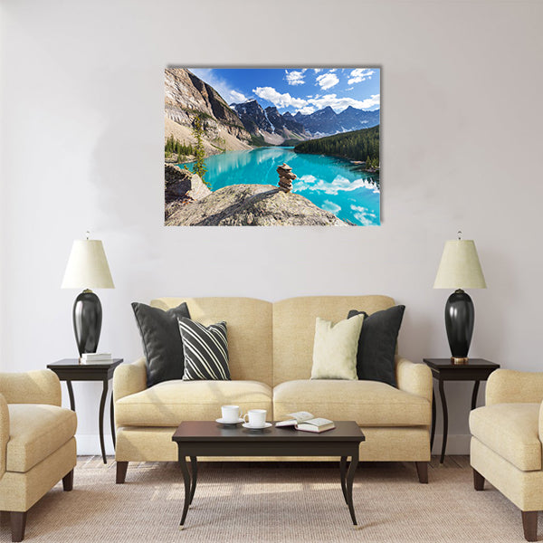 Beautiful Moraine lake in Banff National park multi panel canvas wall art