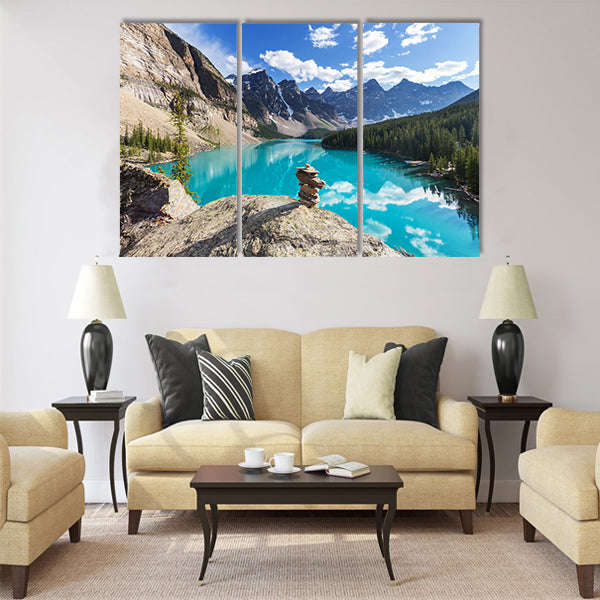 Beautiful Moraine lake in Banff National park multi panel canvas wall art