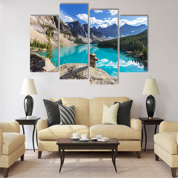 Beautiful Moraine lake in Banff National park multi panel canvas wall art