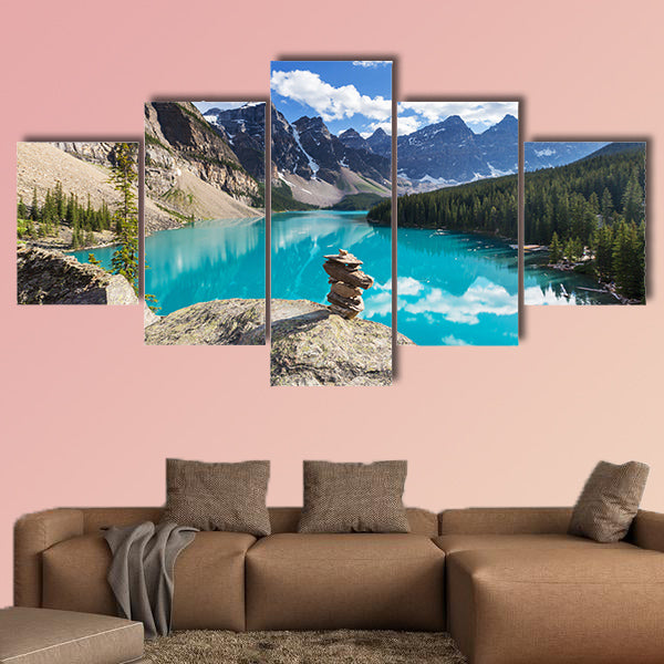 Beautiful Moraine Lake in Banff National park, Canada Multi panel canvas wall art