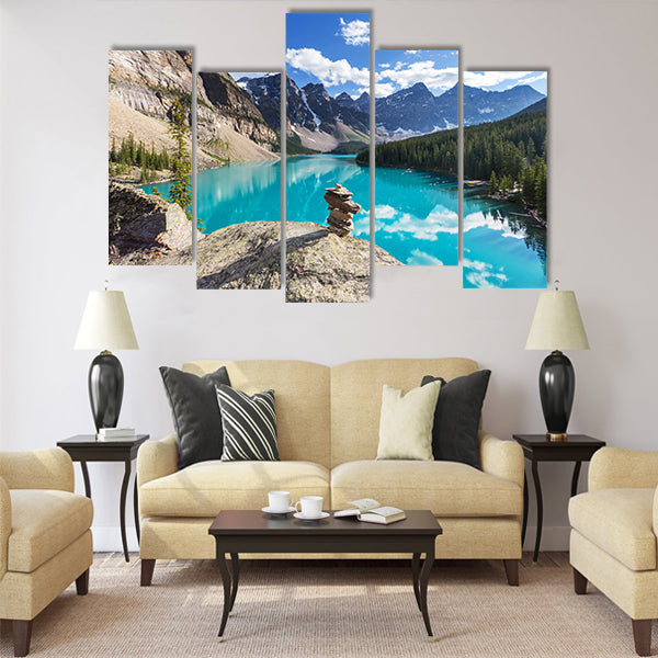 Beautiful Moraine lake in Banff National park multi panel canvas wall art