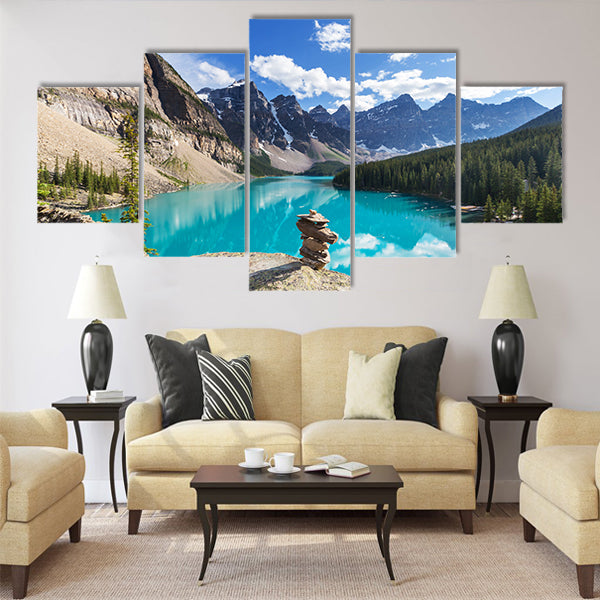 Beautiful Moraine lake in Banff National park multi panel canvas wall art