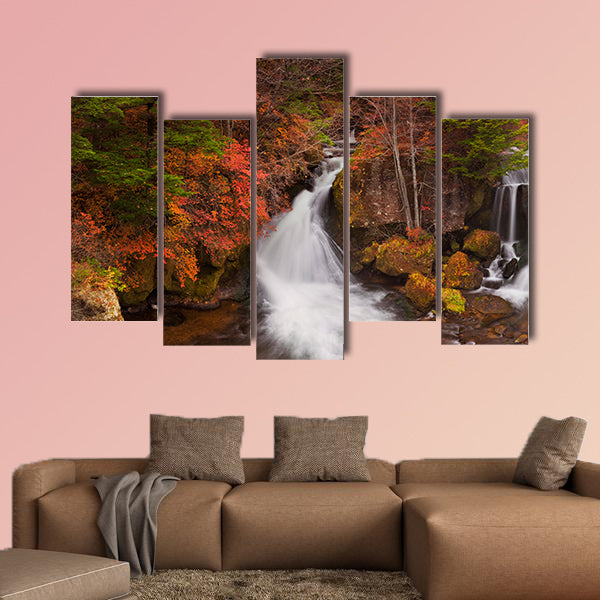The Ryuzu Falls Ryuzu-no-taki near Nikko, Japan multi panel canvas wall art