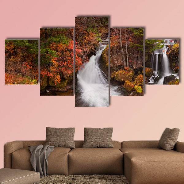 The Ryuzu Falls Ryuzu-no-taki near Nikko, Japan multi panel canvas wall art