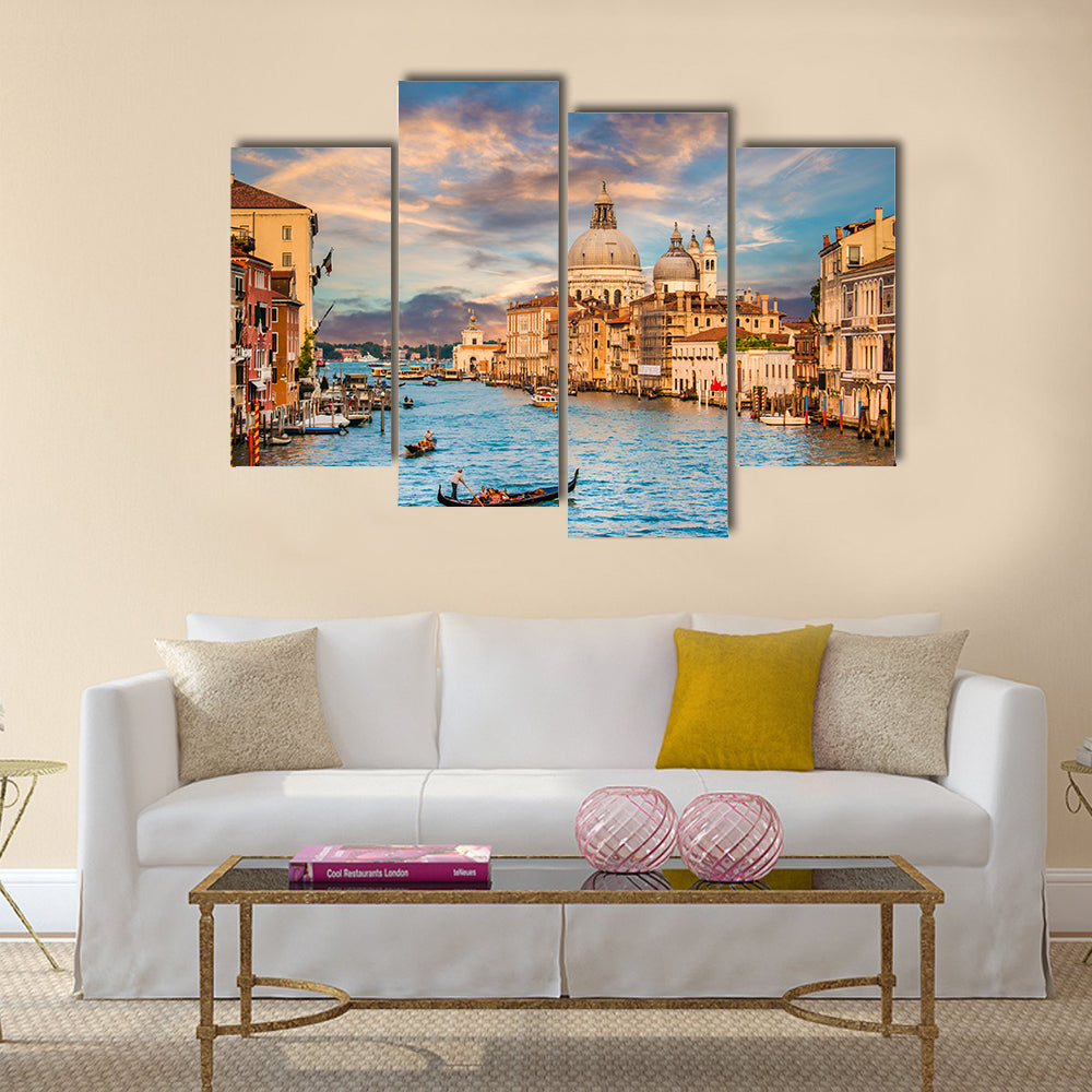 Beautiful view of traditional Gondola multi panel canvas wall art