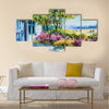 Oil painting landscape - garden near the house Multi Panel Canvas Wall Art