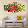 Fresh organic vegetables and fruits in the garden. Balanced diet Multi panel canvas wall art