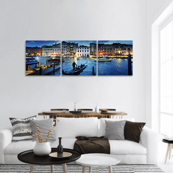 Grand Canal in sunset time, Venice, Italy Panoramic Canvas Wall Art