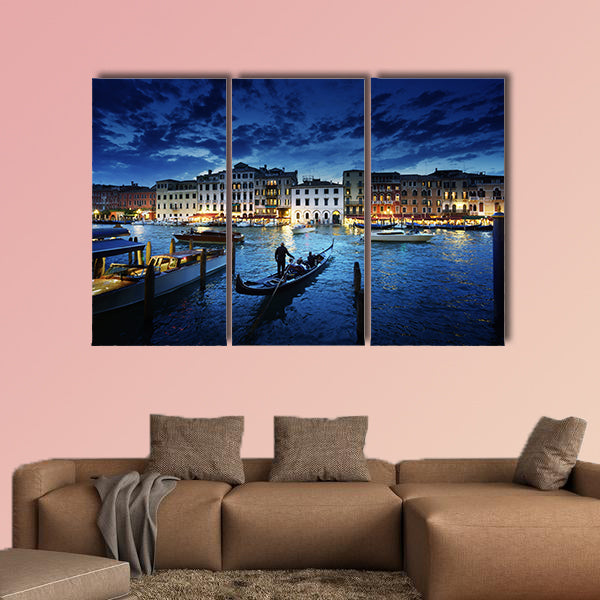 Grand Canal in sunset time, Venice, Italy multi panel canvas wall art