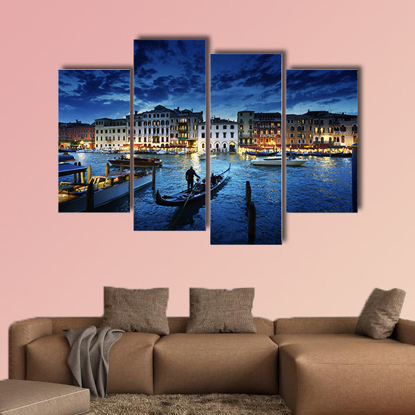 Grand Canal in sunset time, Venice, Italy Multi panel canvas wall art