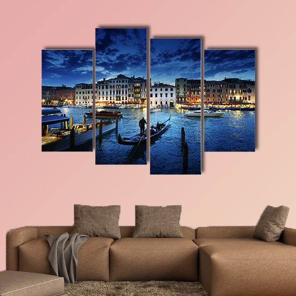 Grand Canal in sunset time, Venice, Italy multi panel canvas wall art