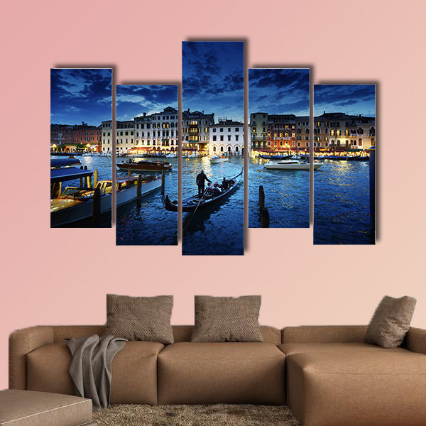 Grand Canal in sunset time, Venice, Italy Multi panel canvas wall art