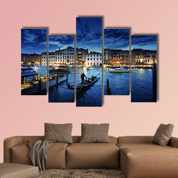 Grand Canal in sunset time, Venice, Italy multi panel canvas wall art