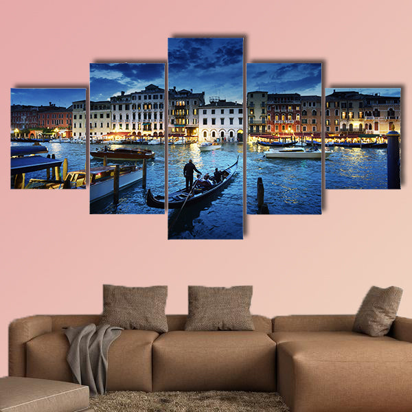 Grand Canal in sunset time, Venice, Italy multi panel canvas wall art