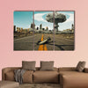 Bomb on the road, a nuclear explosion multi panel canvas wall art