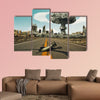 Bomb on the road, a nuclear explosion multi panel canvas wall art