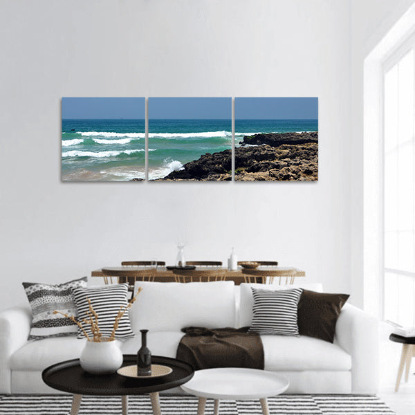 Taghazout bay morocco beach and ocean landscape Panoramic Canvas Wall Art