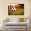 Soccer in the sunset Multi Panel Canvas Art