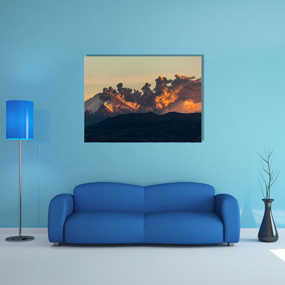 Cotopaxi volcano eruption seen from Quito, Ecuador multi panel canvas wall art