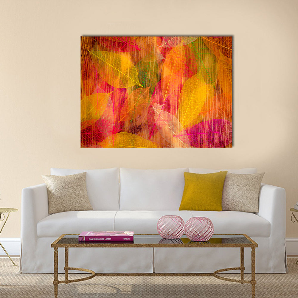 Autumn leaves texture. Abstract background Multi panel canvas wall art
