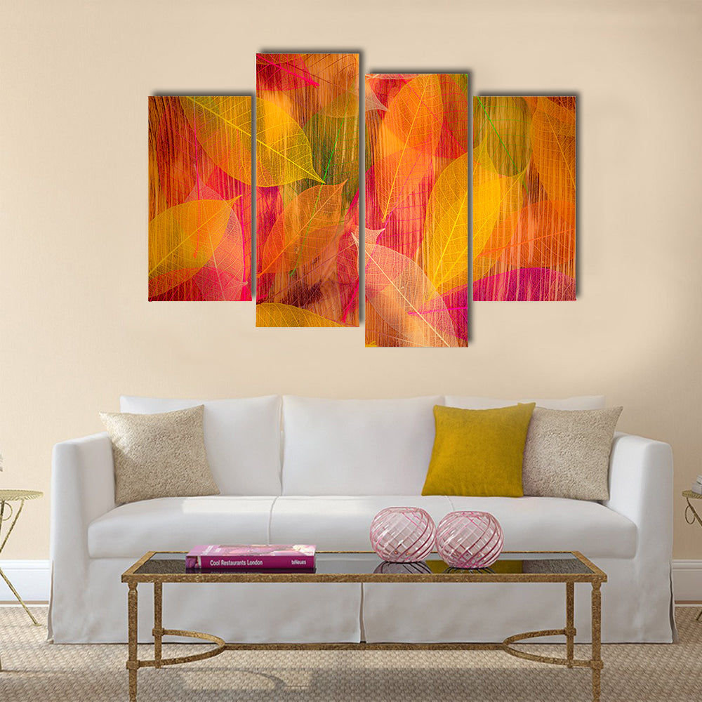 Autumn leaves texture. Abstract background Multi panel canvas wall art
