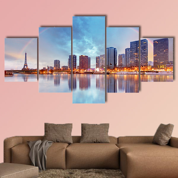 Paris skyline cityscape Multi panel canvas wall art