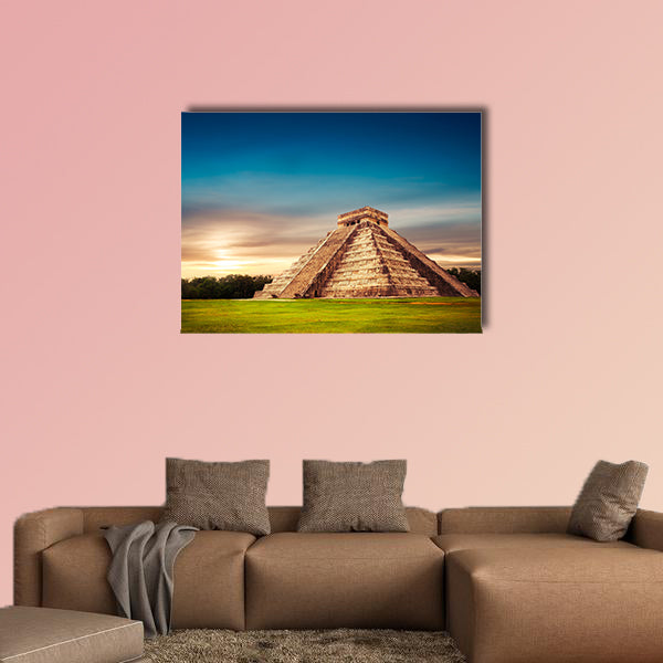  Temple of Kukulkan, pyramid in Chichen Itza, Yucatan, Mexico multi panel canvas wall art