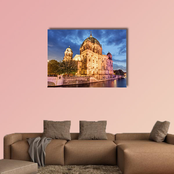 Berliner dom, Berlin cathedral at night, Germany multi panel canvas wall art