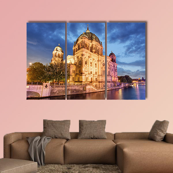 Berliner dom, Berlin cathedral at night, Germany multi panel canvas wall art