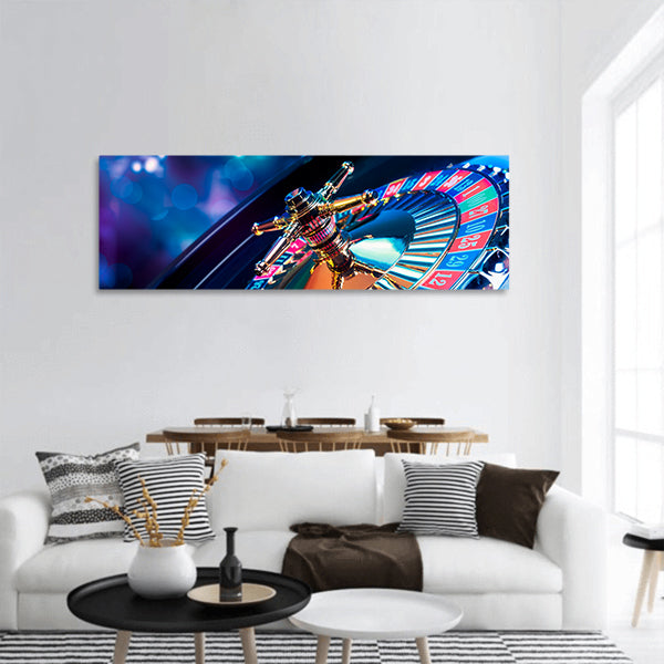 High contrast image of casino panoramic canvas wall art