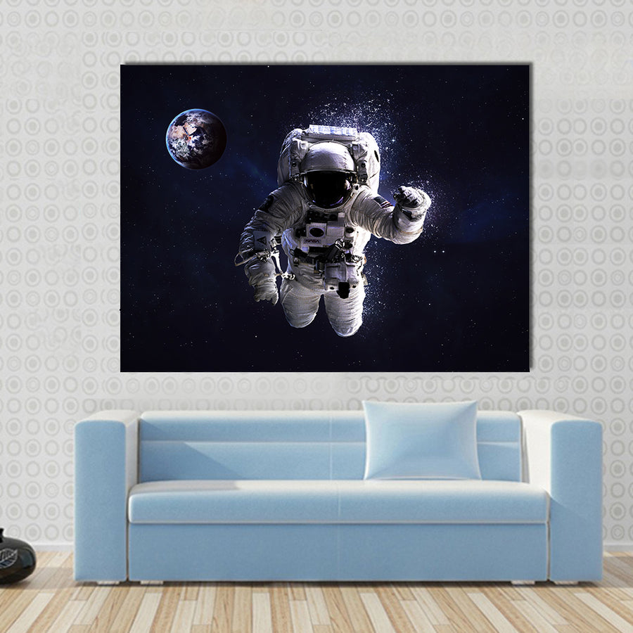 Astronaut In Water Multi Panel Canvas Wall Art