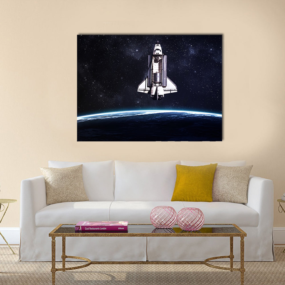 Space shuttle taking off on a mission. Multi Panel Canvas Wall Art