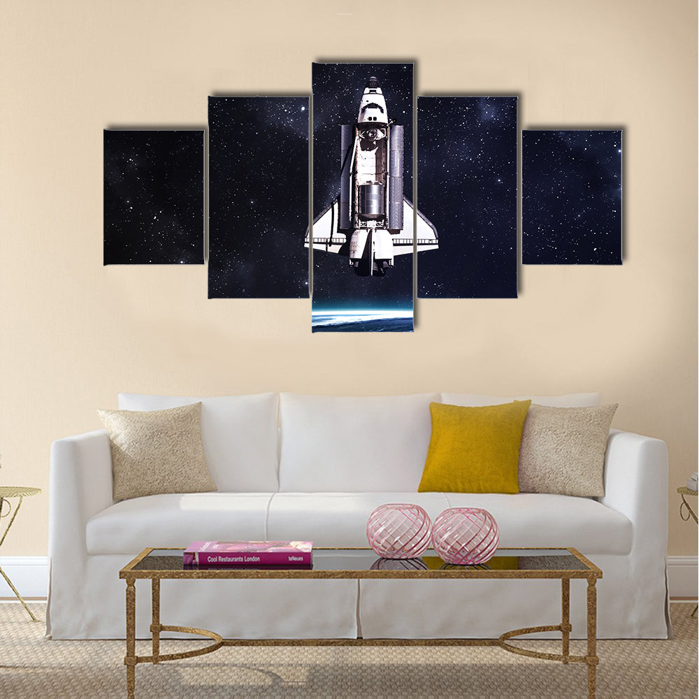 Space shuttle taking off on a mission. Multi Panel Canvas Wall Art