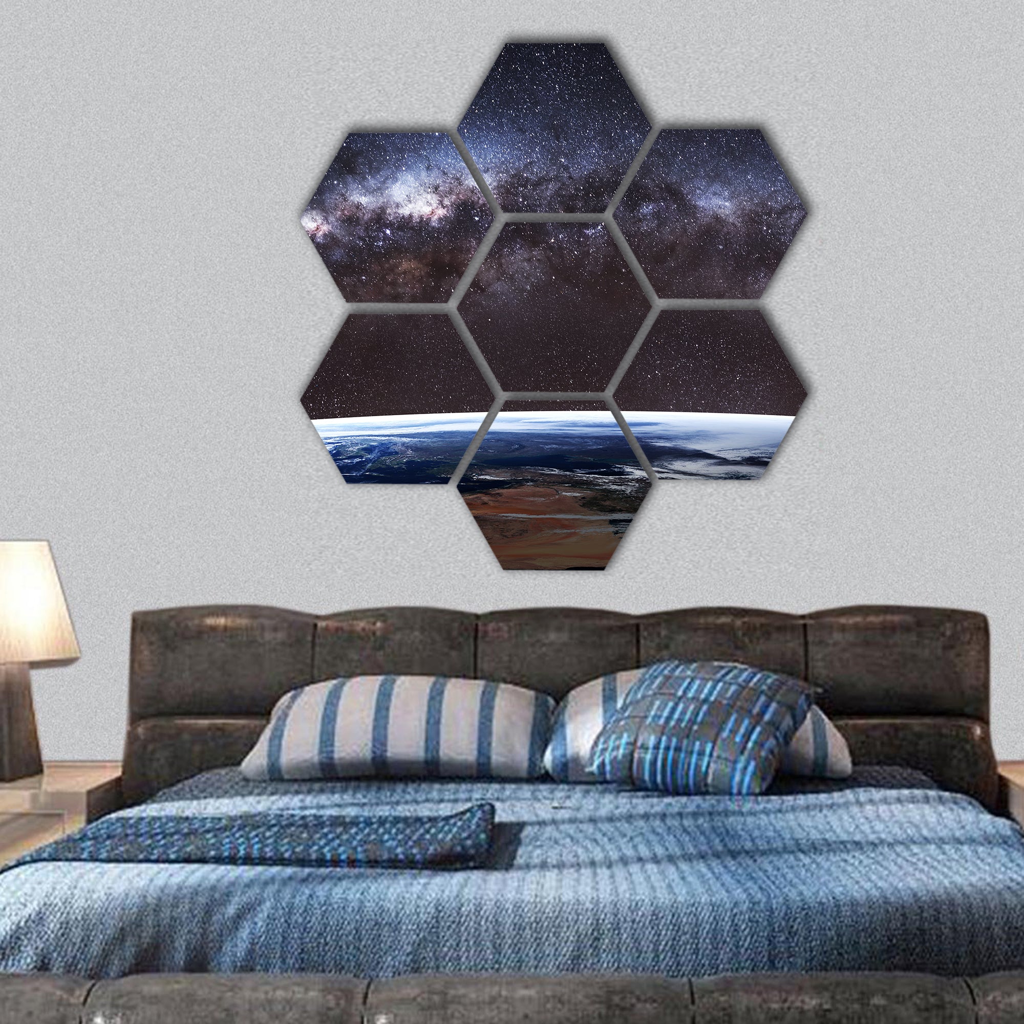 High quality Earth image hexagonal canvas wall art