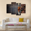 Top view of three different varieties of coffee beans Multi Panel Canvas Wall Art