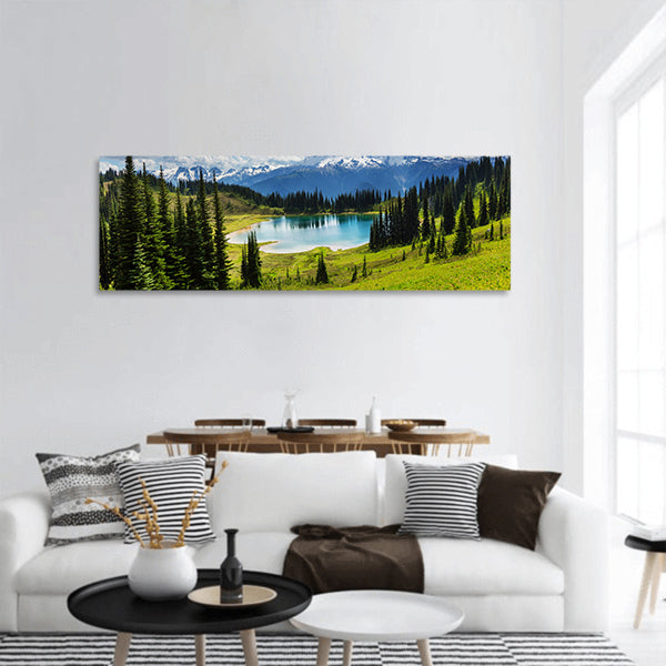 Lake and Glacier Peak in Washington, USA Panoramic Canvas Wall Art