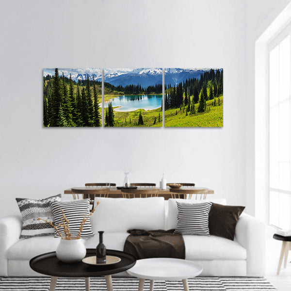 Lake and Glacier Peak in Washington, USA Panoramic Canvas Wall Art