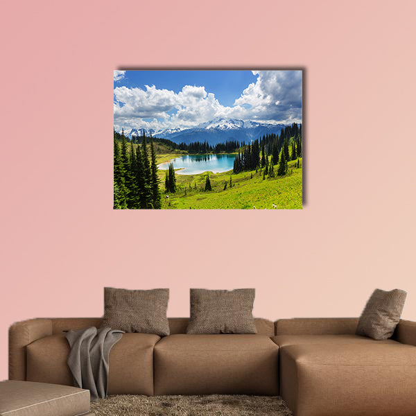 Image Lake and Glacier Peak in Washington, USA multi panel canvas wall art