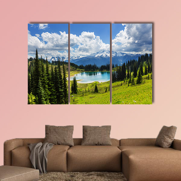 Image Lake and Glacier Peak in Washington, USA multi panel canvas wall art