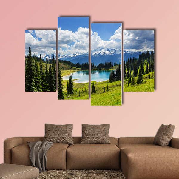 Image Lake and Glacier Peak in Washington, USA multi panel canvas wall art
