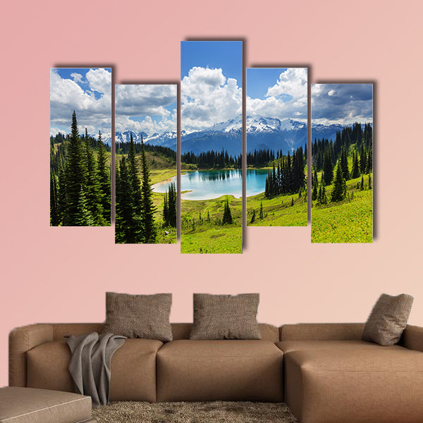 Image Lake and Glacier Peak in Washington, USA multi panel canvas wall art
