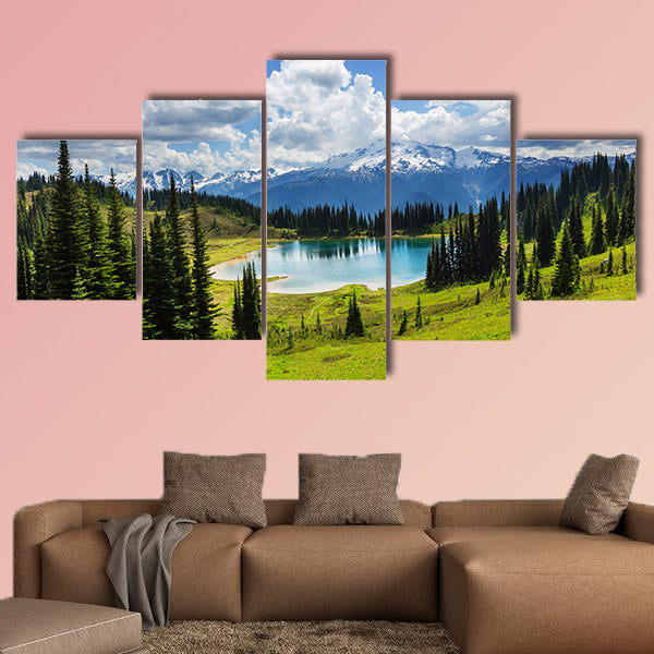 Image Lake and Glacier Peak in Washington, USA multi panel canvas wall art