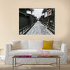 Snow fall Winter in old town  Multi panel canvas wall art